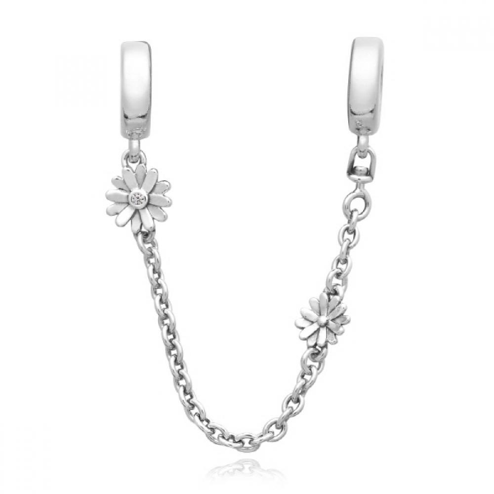 

Pandora 798764c01 Daisy Flower Safety Chain Silver Charm 798764C01-05