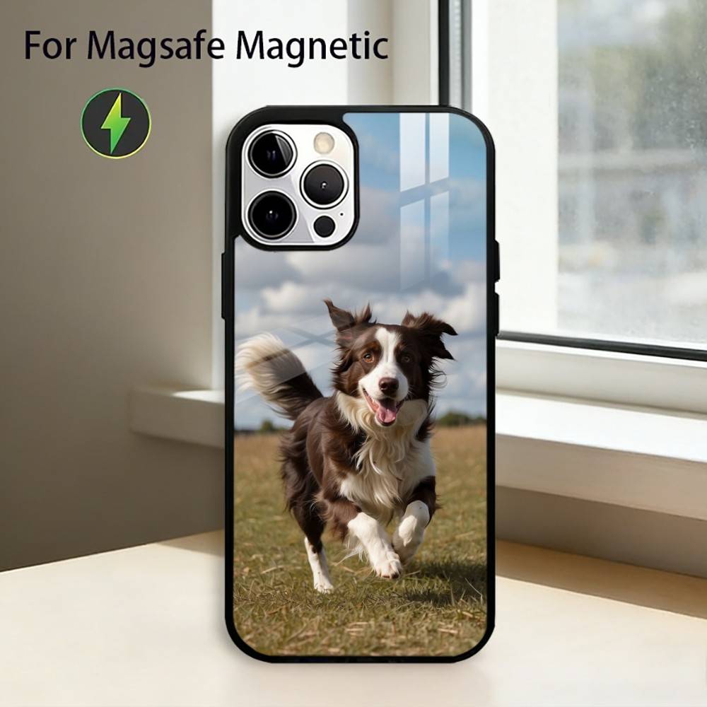 Clever Border Collie Dog Phone Case For iPhone17,16,15,14,13,12,11 Plus,Pro Magnetic with Magsafe Wireless Charging