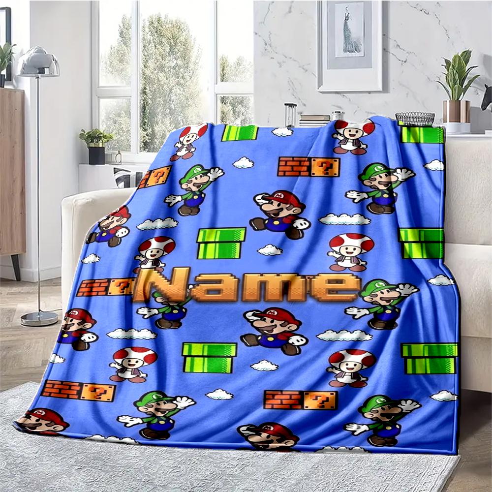 Custom Name Game Theme Printed Blanket - Perfect for Couch, Bed, Travel & Outdoor Use | Machine Washable, Cozy & Durable.