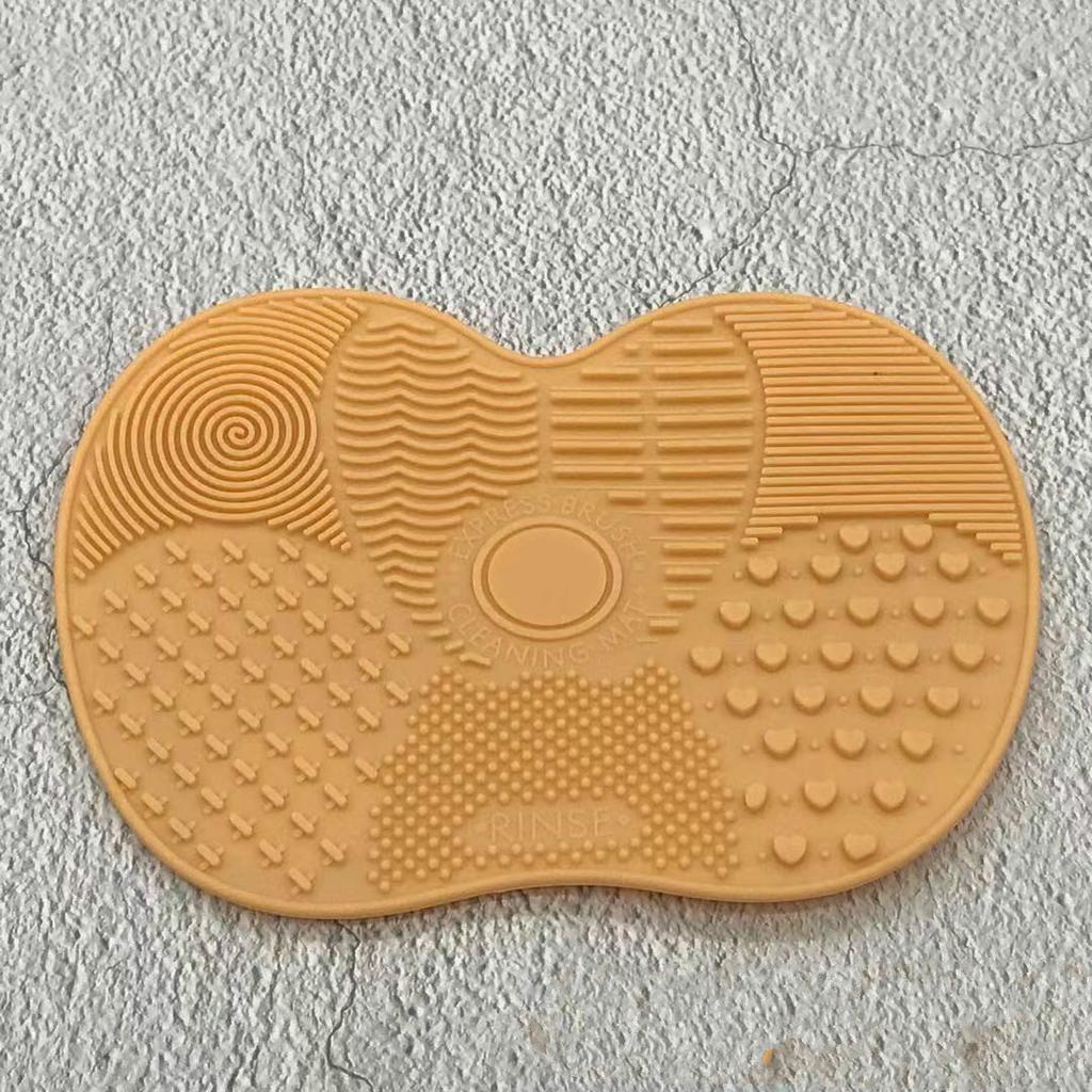 Perie de machiaj din silicon de culoare pură, cu ventuză, anti-alunecare, perie mică de machiaj, perie de machiaj.