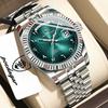 POEDAGAR Fashion High Quality Men Clock Waterproof Date Week Watch for Man Stainless Steel Luxury Quartz Watches + Box