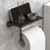 Punch-Free Wall-Mounted Toilet Paper Holder and Towel Rack