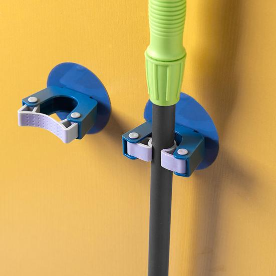 Keep Neat Easy Installation Convenient Great Load Bearing Hole-free Wall Mop Clip Mop Wall Holder