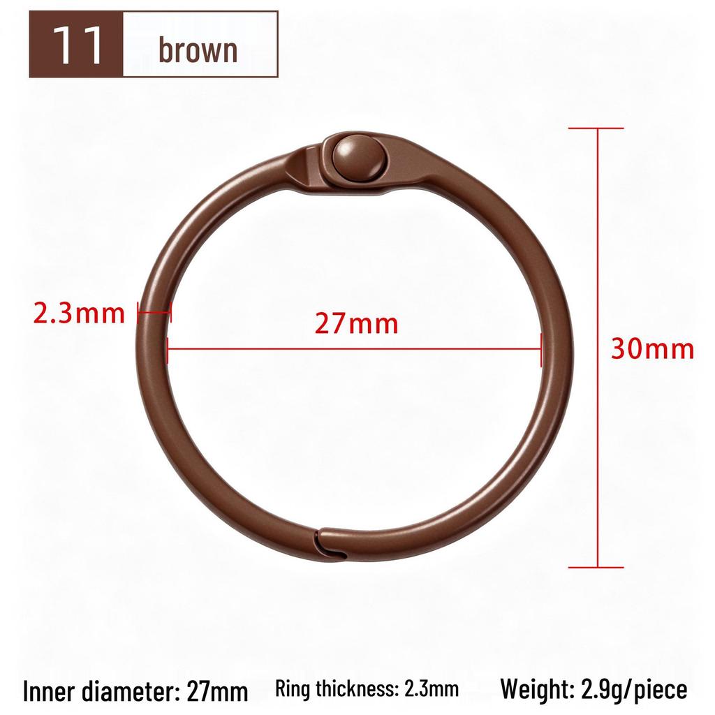 30mm Colorful Metal Book Ring & Keychain Buckle - DIY Open Jump, Loose-Leaf & Card Holder