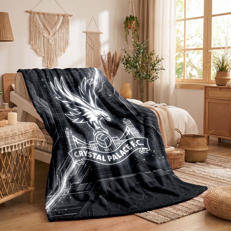 Crystal Palace Football Print Flannel Blanket Soft Warm Sofa Bed Throw Blanket For Home Office Bedroom