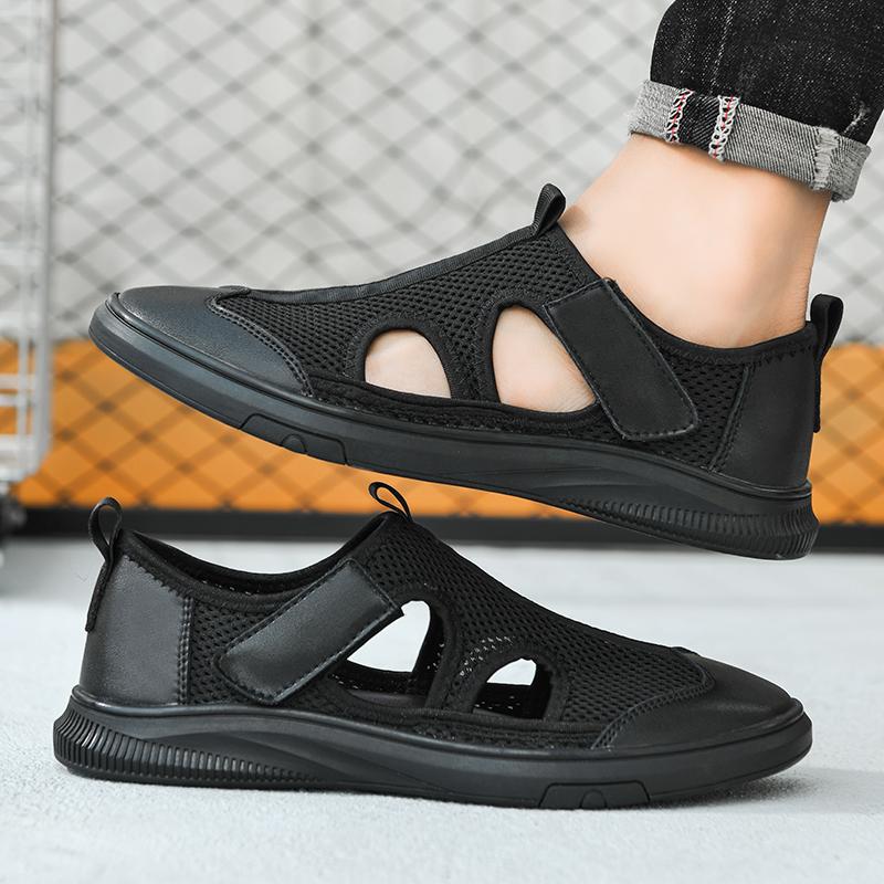 Hot Sale Mens Summer Sneakers Outdoor Men Beach Sandals Handmade Man Mesh Shoes Hollow Out Footwear New Breathable Casual Shoes