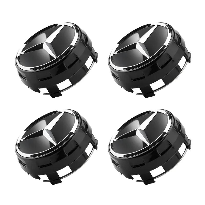4 Stück/Los 75mm A0004000900 Auto Radnabenkappe Emblem Abzeichen Logo für Mercedes Benz AMG C43 C63 E43 E53 E63 W205 W213 Zubehör