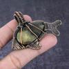Natural Septarian Gemstone Handmade Copper Fish Wire Wrap Pendant 2.01" q9e72