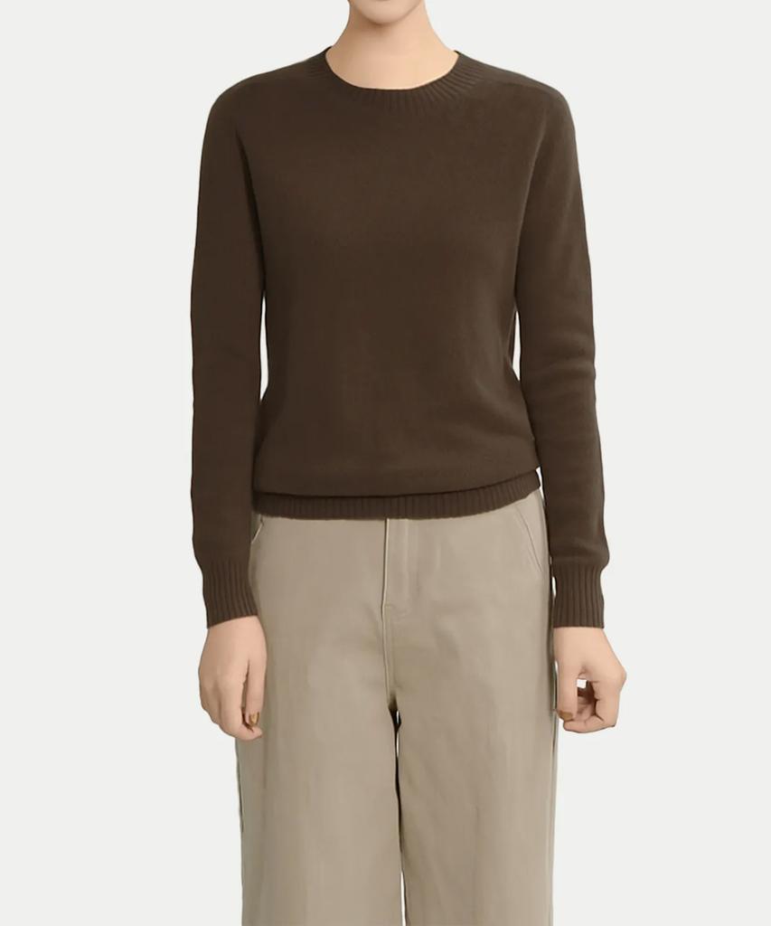 Keulleiseu 100% Wool Basic Knit Sweater_Beige