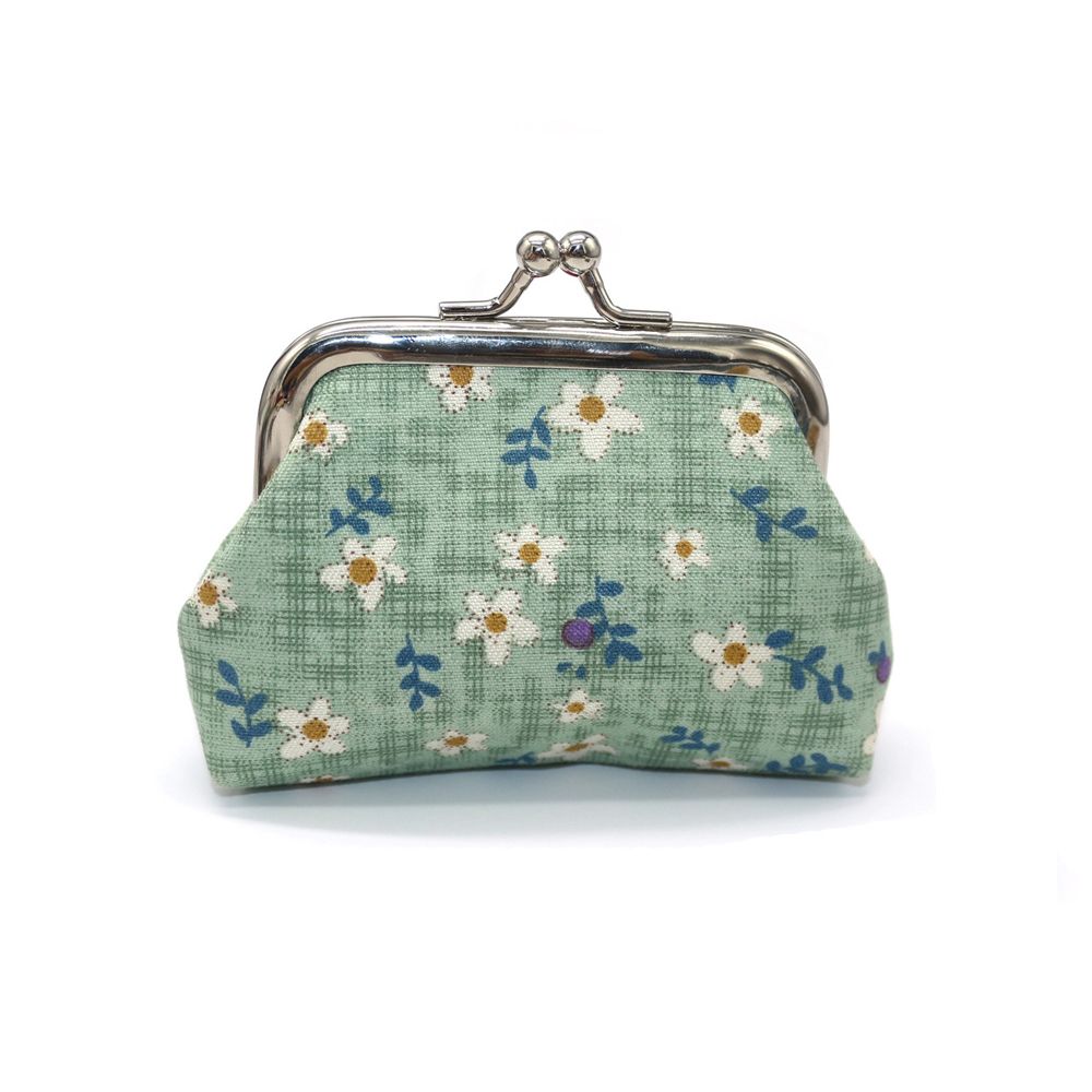

Flower Print Vintage Retro Hasp Purse Lady Clutch Bag Small Wallet Coin Purse Money Clip синий