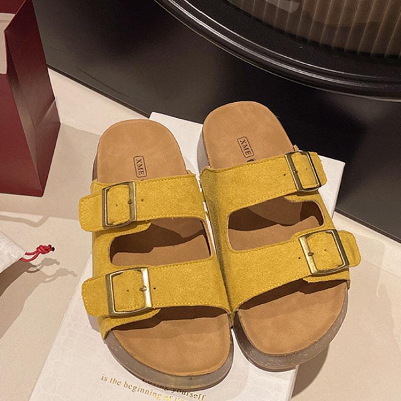 

Fashion Smile Women s Sandals With Belt-buckle New Summer Soft-soled Platform Sandals Roman-style Slippers Popular Slip-on Flat Slippers 35