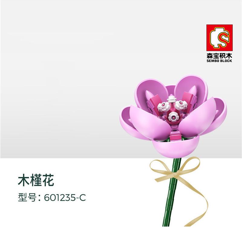 Sembo Blocks MOC Beautiful Flower Bouquet Roses Tulips Model Building Bricks Kids Present Valentine's Day Birthday Girls Gift
