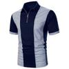 European & American Men's 3D Print Turn-Down Collar Short Sleeve Zipper Polo T-Shirt