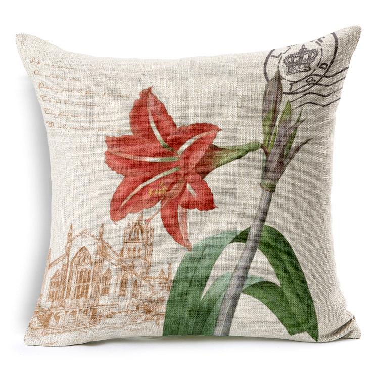 Retro Colorful Flowers Pillows Floral Pillowcase For Home Decorative Decoration Sofa Pillowcase