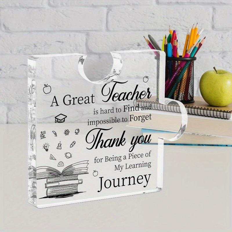 Teachers Gift for Women Men, Puzzle-Shaped Acrylic Plaque Teachers Gifts, Gifts for Teacher Christmas Gifts