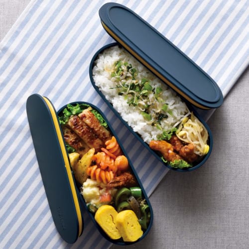 Thermos Bento Box 2 Tiers Fresh Lunch Box 600ml Navy DJT-600W NVY