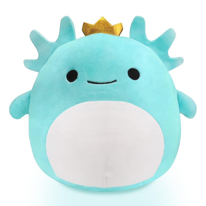 

Stuffed Axolotl Crown Animal Toys Cute Soft Plush Doll Pillow Kids Birthday Gift синий
