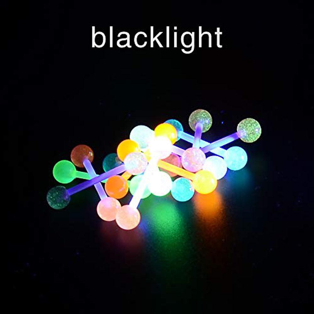 10PCS Random Colors Bioflex Nipple Barbell 16mm Acrylic Ball Tongue Rings Nipple Ring Retainer 14G Flexible Tongue Piercing Bar