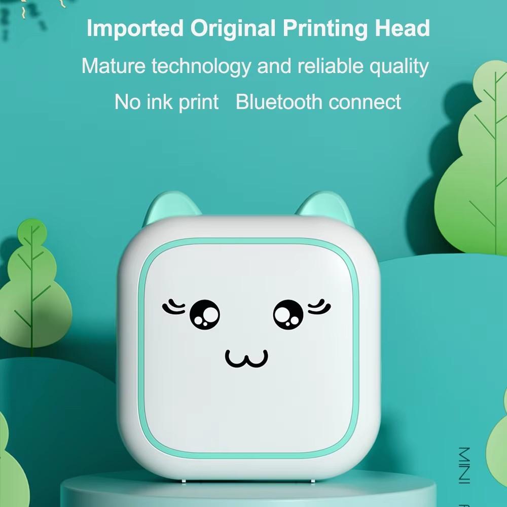 Mini Printer Thermal Adhesive Label Sticker Printer Bluetooth Mini Pocket Label Notes Printer for Home and Office Android IOS