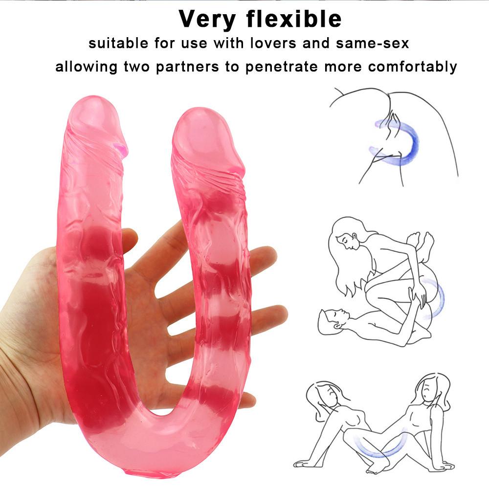 Sex U Shape Double Dildo Realistic with Man Dildo Sex Toys for Woman Vagina Toys Dildo for Woman Huge Anal Adult Shop