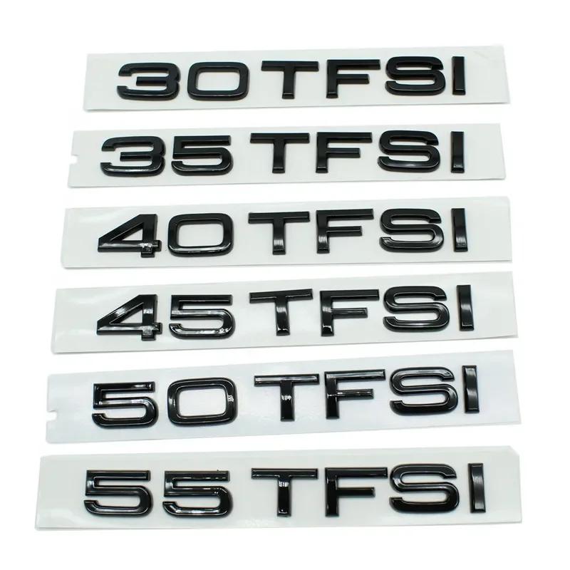 For Audi Chrome Black 3D Letters 30TFSI 35TFSI 40TFSI 45TFSI 50TFSI 55TFSI Rear Trunk Emblem Badge Sticker Car Acessories