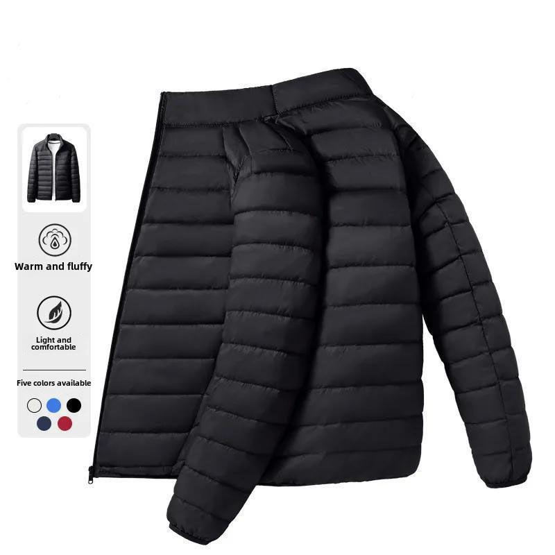 Men's Ultra-Thin Hooded Light Down Cotton Jacket - Youth Short Style, Off-Season Clearance, Large Sizes Available