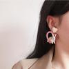 Harajuku White Resin Heart Rabbit Drop Earrings For Women Girls Fashion Ear Ring Jewelry Cute Three -Dimensional Animal Earring