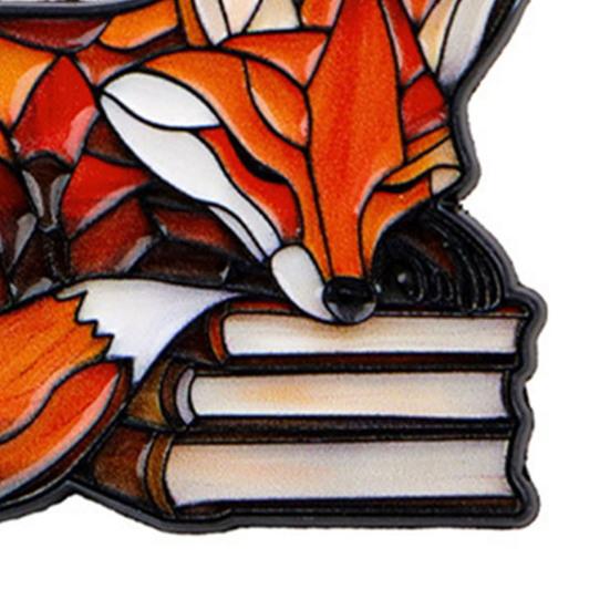 Yousheng Colorful Wildlife Enamel Pin Stained Glass Style Animal Lapel Pin Cute Wolf Fox Red Bird Hummingbird Brooch Pin for Jackets Scarves Backpacks