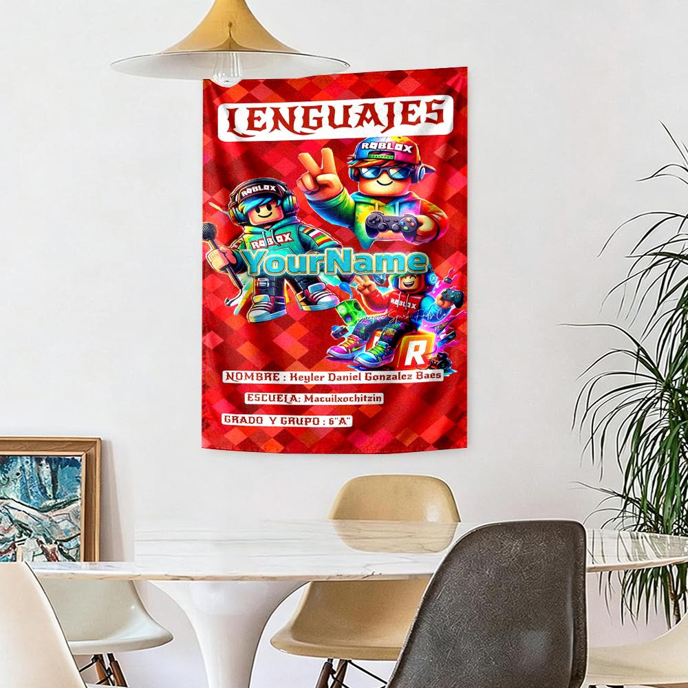 Roblox Personalizat Numele Tău Decor de Perete Tapiserie Artă Pentru Comemorare Animale de Companie Zi de Naștere Petrecere de Nuntă Fundal Cadou de Familie