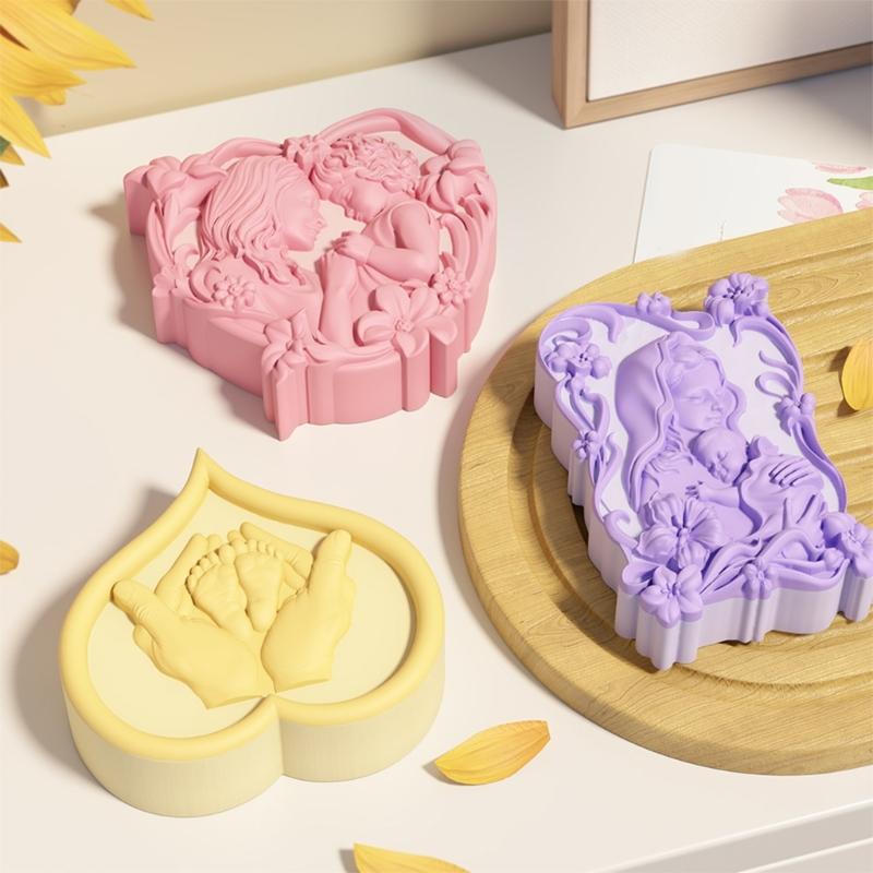 Mother and Baby Candle Molds Mother's Day Silicones Mould Casting Mould Craft Supplies for Home Party Decorations