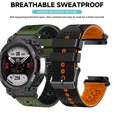 Two-tone Silicone Strap for Amazfit T-REX 3 2 Soft Breathable Sports Bracelet Watchband for Amazfit Watch T-REX Wrist Band 2025