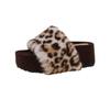 Leopard print thick-bottomed fluffy slippers for women to wear 2025 autumn and winter new fashion home fluffy lazy cotton slippers