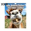Monthly Schedule Planner 2027 Ugly Animal Selfies Wall Calendar, Funny Farm Photography for Home Practical Family Office Decoration, 12 Month Hanging