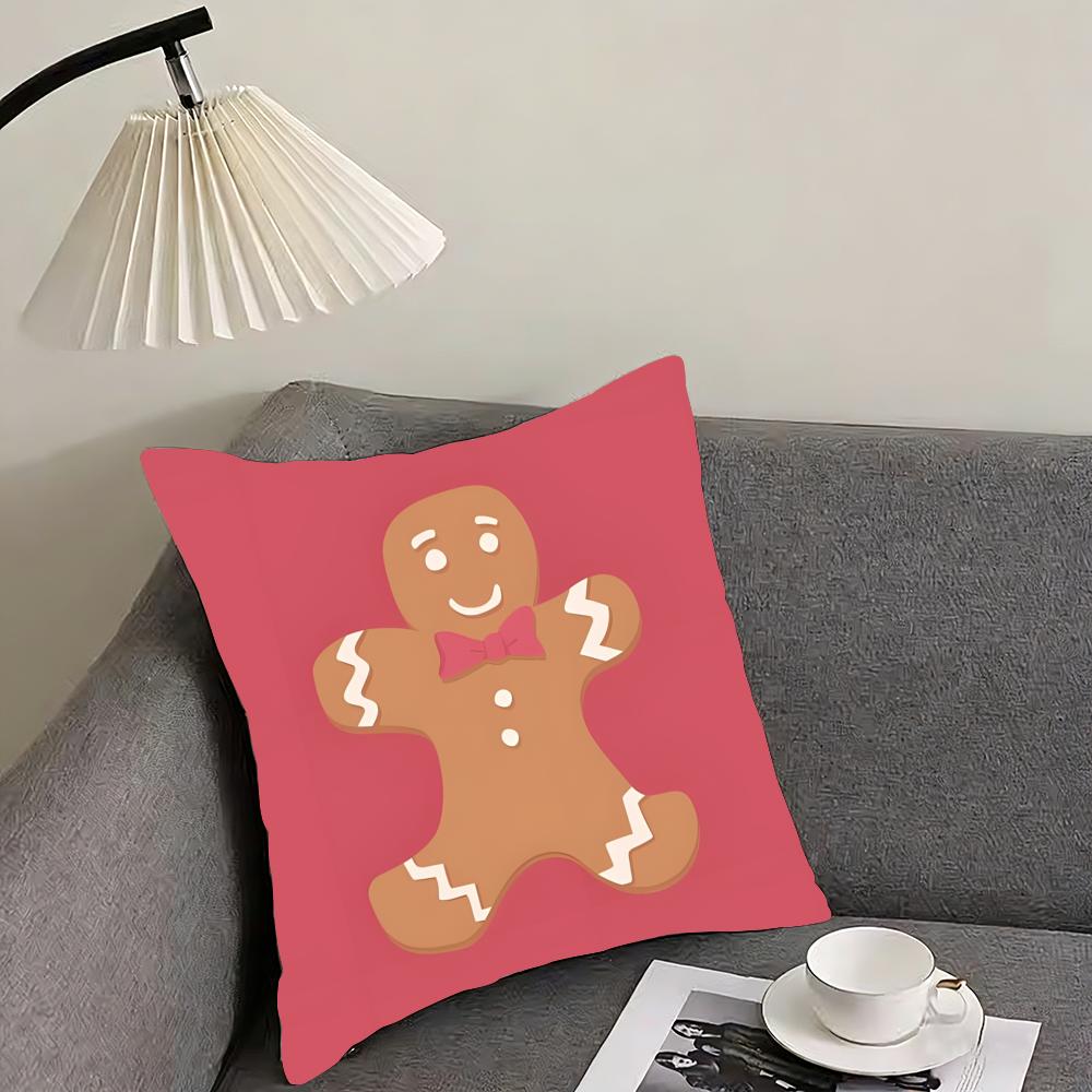 Cookie Run Kingdom Gingerbrave Cushion Cover Reversible Plush Pillow Cover – For car, sofa, bedroom, perfect as a gift.