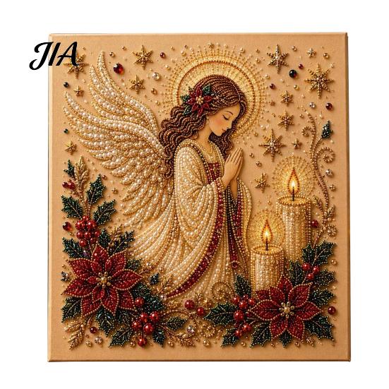 Creative Hobby Kits Christmas Faux Pearl Art Kit, Tree Wreath Painting DIY Kids Holiday Gifts Sparkling Diamond Craft Kit for Adults, Wall Decor Gem