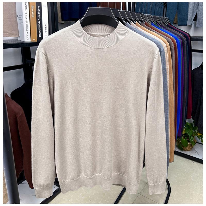 Men S Spring Thin Silk Wool Blend Half Turtleneck Long Sleeve Sweater