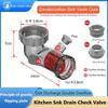 New 1pc Side Discharge Double Overflow Anti Odor Accessory Kitchen Sink Drain Check Valve For Anti-Blocking Sewer Tube