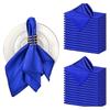 Satin Dinner Napkins  30x30cm Silky Satin Napkin Smooth Square Dinner Napkins Solid Color Table Party Decor(Blue)