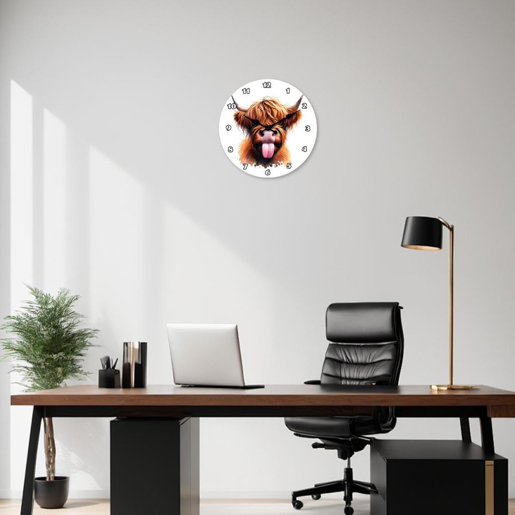 High-Quality Cute High-Quality Countryside High-Quality Highland High-Quality Cow High-Quality Wooden High-Quality Wall High-Quality Clock