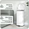 Trash Can 30L, Soft-Close Lid, Fingerprint-Proof, Foot Pedal, Metal/Plastic, 28x35x63.5 Cm, White