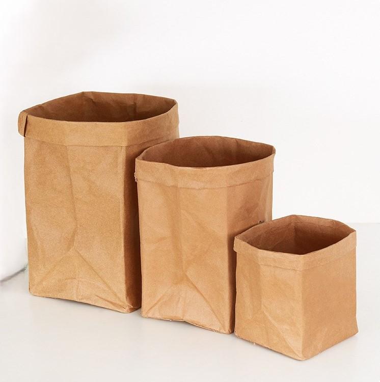 Thickened Large Waterproof Storage Bags Washable Kraft Paper Bag Home Ins Food Packaging Bag Refrigerator Kitchen Storage Bags