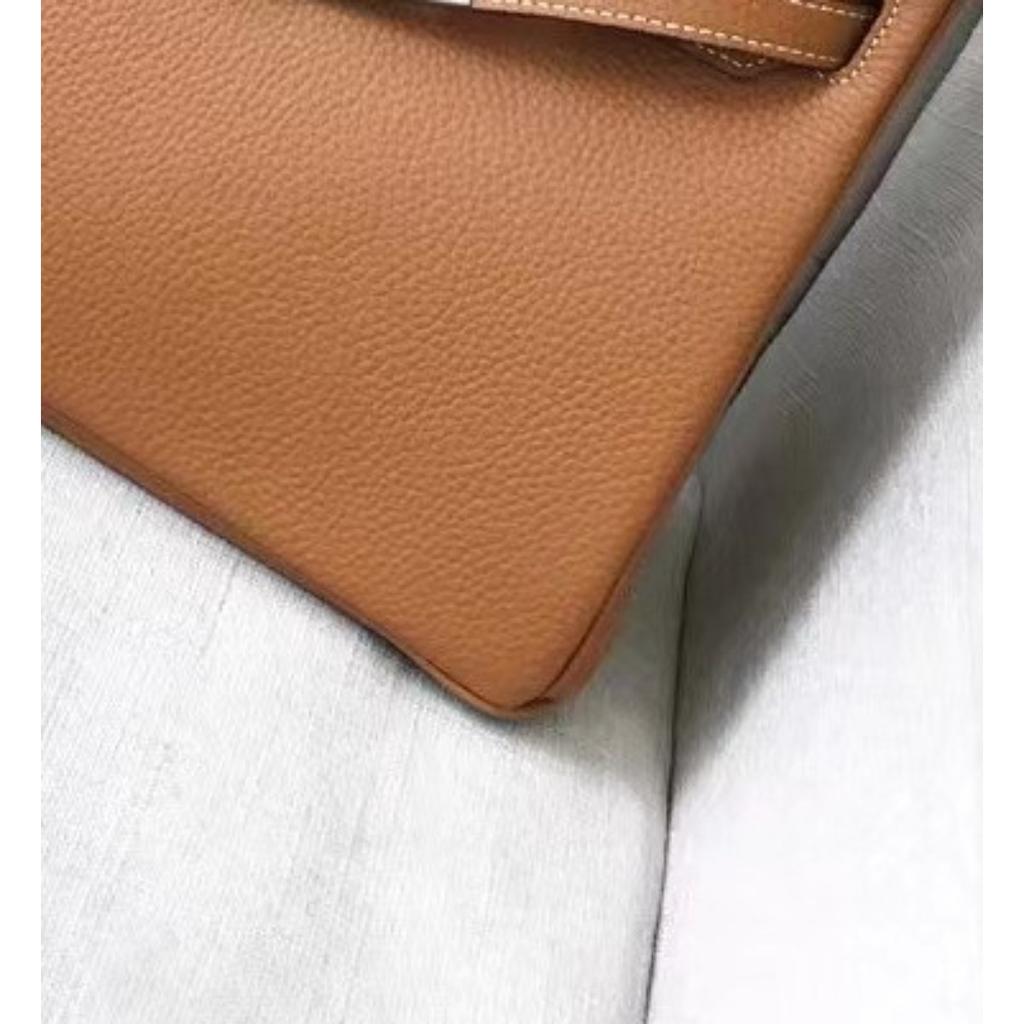 Factory Direct Wholesale Lychee Pattern First Layer Cowhide 25cm/30cm Silver Buckle Platinum Bag, Genuine Leather Women's Bag Lady