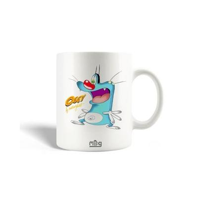 Ceramic Mug - Oggy and the Cockroaches - 30 Cl - Dishwasher Safe - Round - White