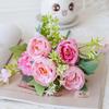Nordic Peony Wedding Bouquet - Artificial 5-Head Peony for Home Decor