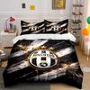 Zwart en Goud Juventus Beddengoed Beddengoed Dekbedovertrek Set Dekbedovertrek Kussenslopen Woondecoratie (1 * Dekbedovertrek 2 * Kussenslopen, zonder dekbedvulling)