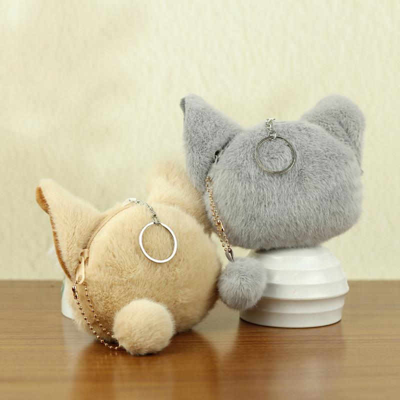 1Pc Children Mini Coin Bag Cartoon Cute Cat Coin Purse Keychain Pendant Creative Plush Animal Cat Storage Bag Birthday Gifts