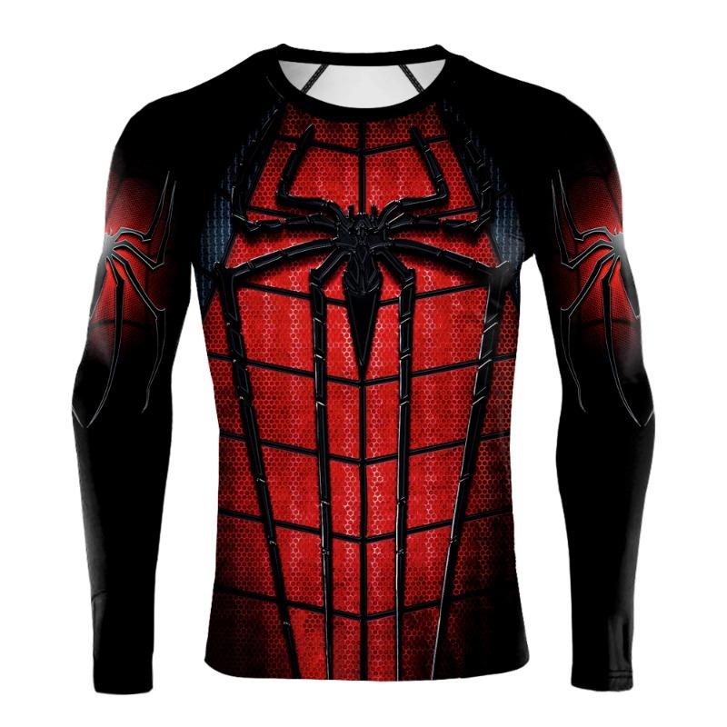 3D Printed Men's Long Sleeve T-shirt Superhero Tee Casual Loose Fitness Sports Tops Street Clothes
