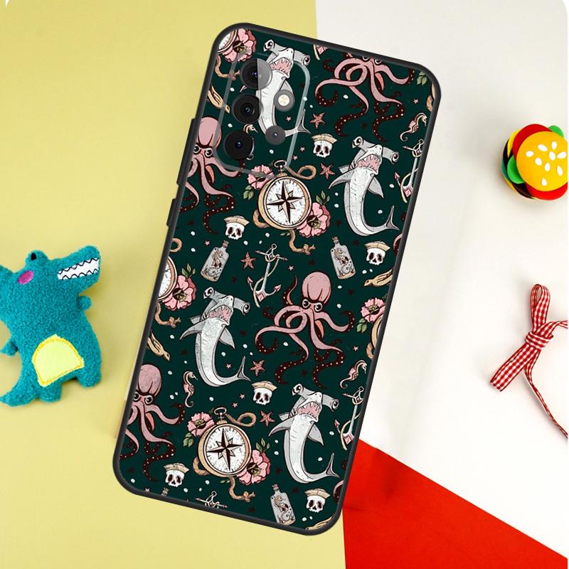 Marine Life Ocean Octopus Case For Samsung Galaxy A54 A34 A24 A14 A12 A22 A32 A42 A52 A72 A52S A51 A71 A13 A53 Cover