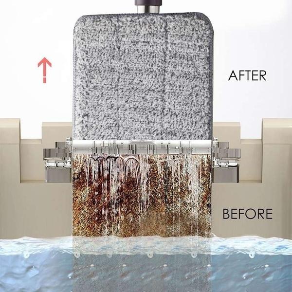 Nouveau seau de vadrouille à pression plate essorage main libre vadrouille en acier inoxydable auto-nettoyage humide et sec système de nettoyage de sol en microfibre