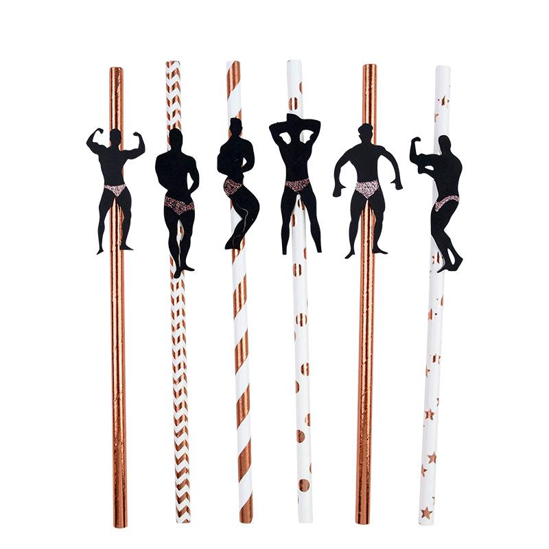 6/12pcs Bachelorette Party Penis Paper Straws Hen Night Party Adult Birthday Supplies Team Bride to be Wedding Decoration Favors